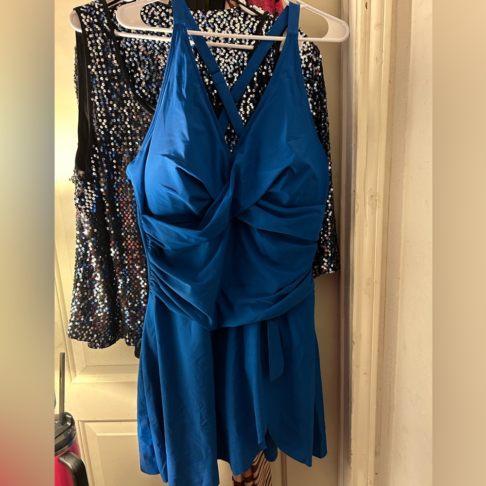Elegant Blue Swimsuit 3X New